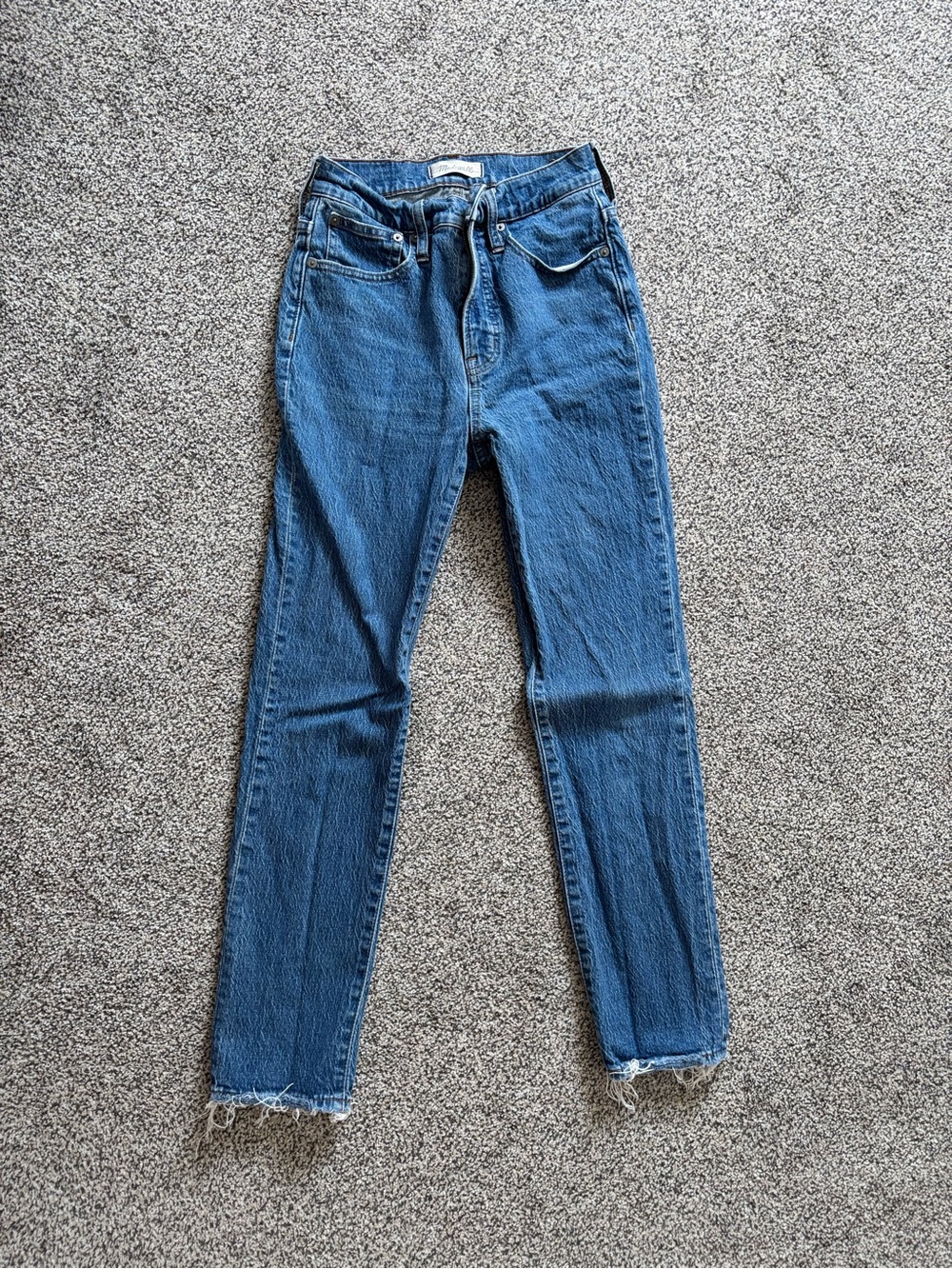 Madewell High-Rise Cropped Straight Jeans in Medium Blue